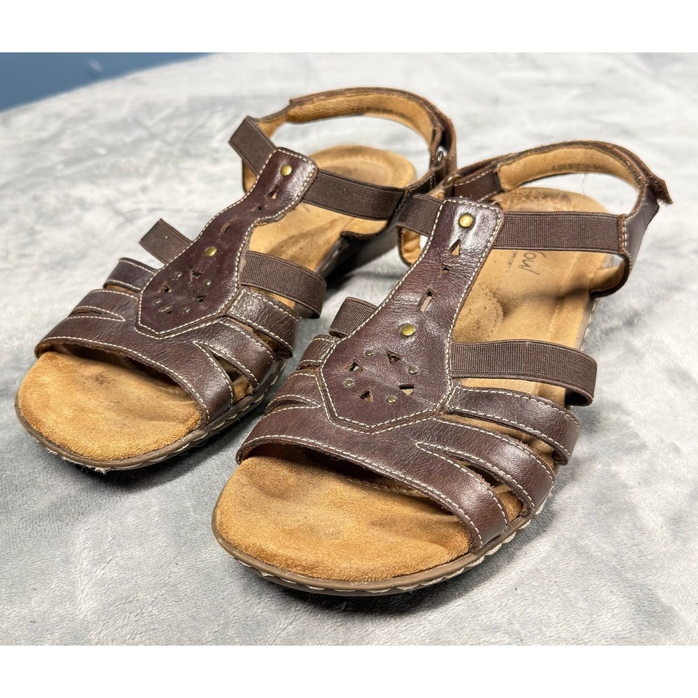 NaturalSoul by Naturalizer Sandals Womens 8.5 Brown Leather Gladiator Comfort